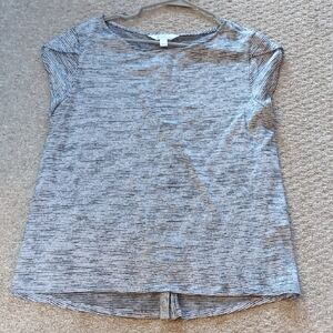 Market & Spruce Black and White Striped Short Sleeve Tee